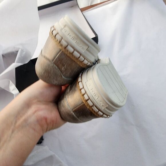 J Slides Slip On Sneaker Size 6 New Kayla Leather Cork Metallic Tab Whipstitch - Picture 8 of 13